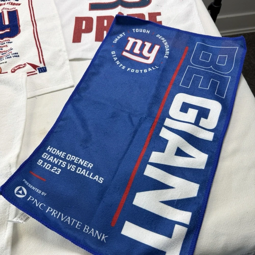New York Giants Rally Towel Ceremony Wash Lot of 10‎ Game Stadium Retired NY